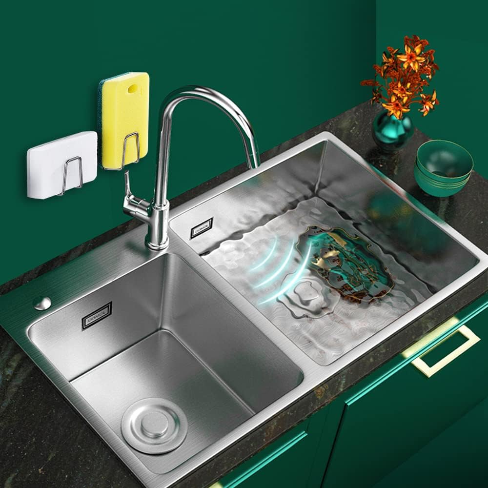 2pcs Stainless Steel Wall-Mounted Kitchen Sink Rack Rust-Proof Waterproof Storage for Cutting Boards Pot Lids Sponge