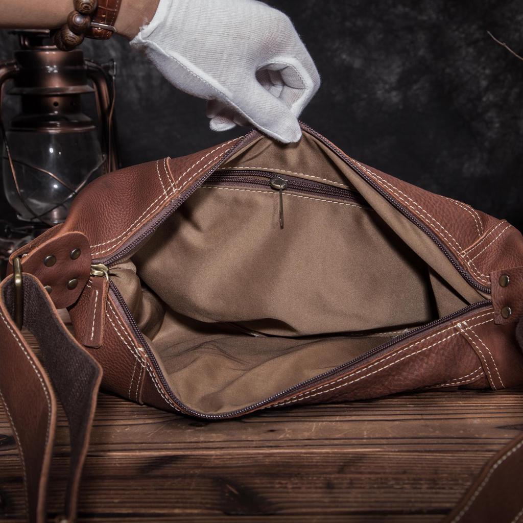 Männer Original Crazy Horse Leder Casual Mode Umhängetasche Brust Sling Bag Design Reise Eine Schulter Tasche Daypack