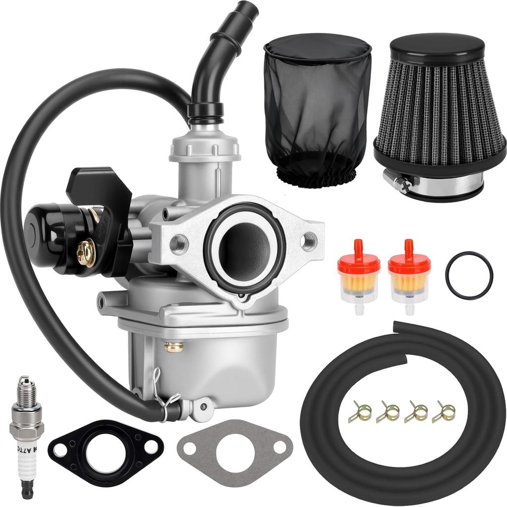 PZ19 Carburetor Kit for Chinese TaoTao 110cc 125cc 50cc 70cc 80cc 90cc ATV dirt bike go kart Coolster Apollo Baja Dirt Runner(black)