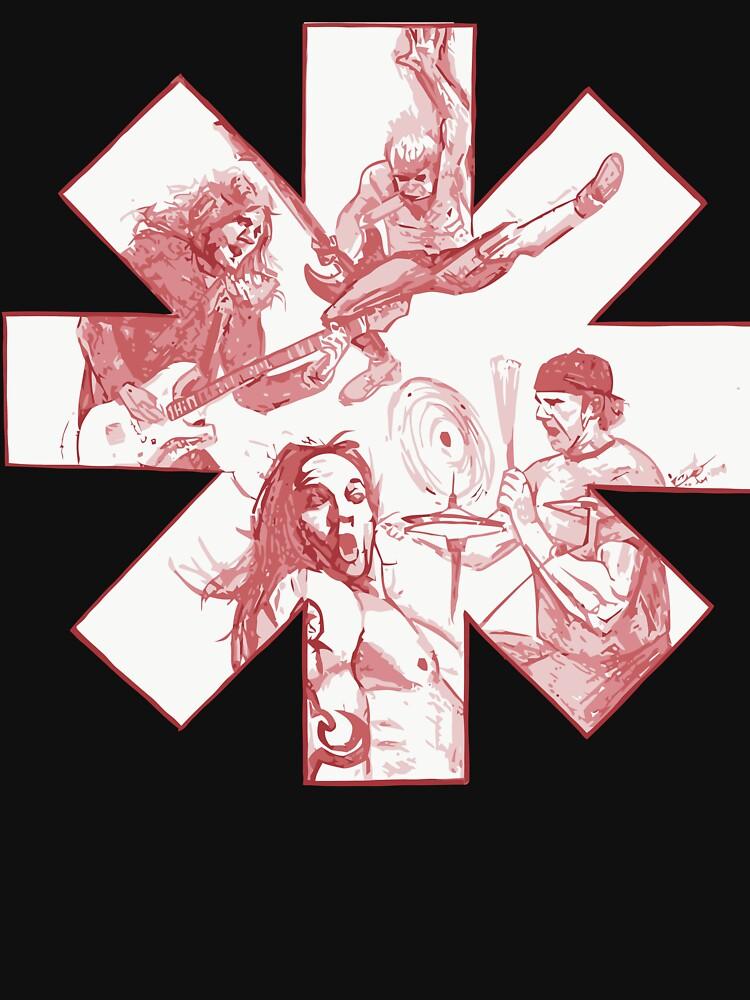 Red Hot Chili Peppers All Member One Face Classic T-Shirt
