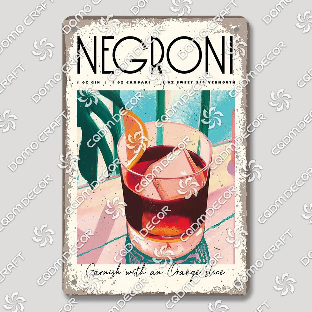 Vintage Drink Metal Tin Sign Wall Decor Mojito Margarita Aperol Spritz Negroni Limoncello  Perfect for Bar Pub Club