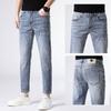 Men's Spring and Summer Light Blue Slim Feet Jeans