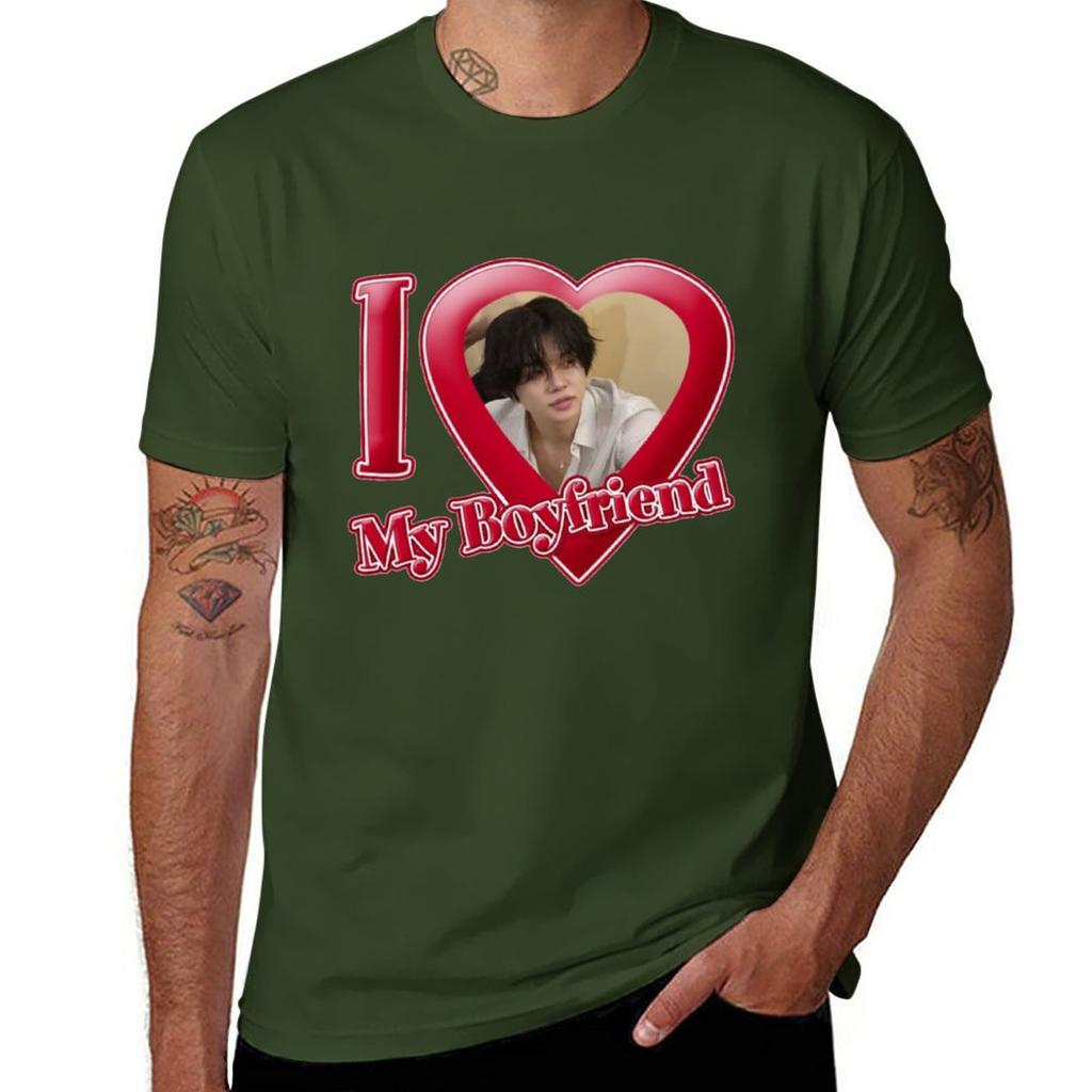 New Yeonjun TXT I love my boyfriend TShirt korean fashion cute tops plus size tops Tshirt men