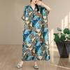Short Sleeve Plus Size Cotton Vintage Floral New In Dresses for Women Casual Loose Maxi Long Summer Dress