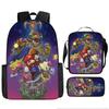 Set Zaino Cartone Animato Mario per Bambini per Scuola Ragazzi Ragazze Grande Capacità Leggero Borsa per Libri con Portapranzo e Astuccio
