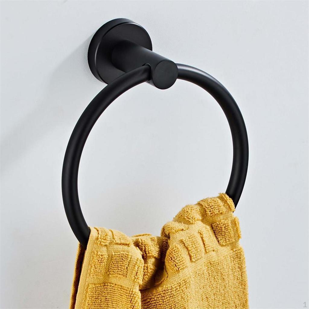 Bathroom Round Towel Holder Rings Bath Hand Circle Door Hanger Towels Rack Heavy