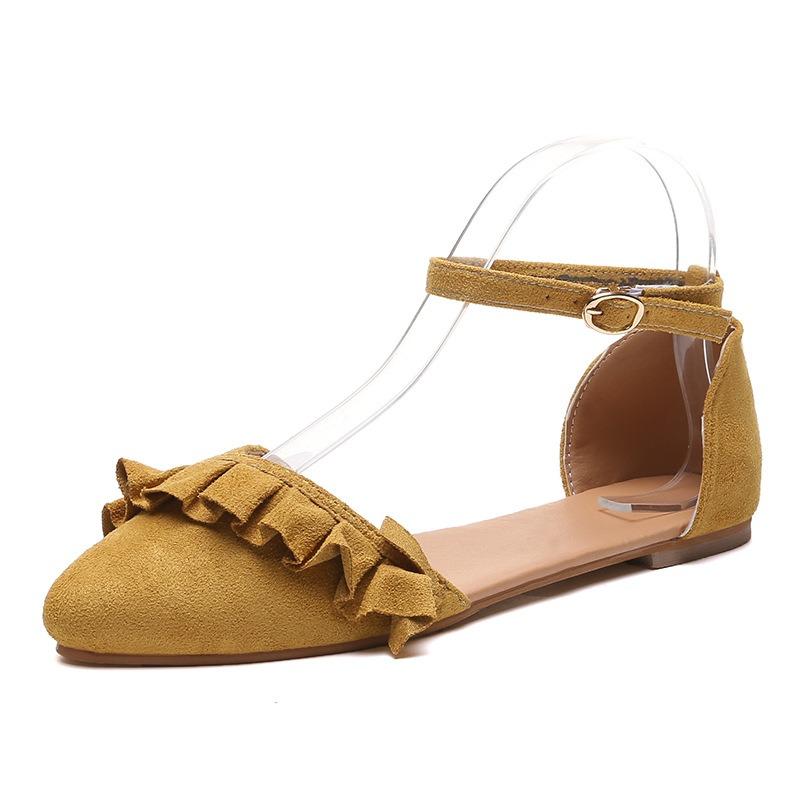 

Color rhinestone flat-bottomed beach sandals women s summer new round head large size 4 breathable mesh hollowed sandals 44