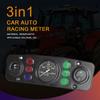 Tractors Universal/Long Water Temp Gauge Fuel Level Meter Tachometer 3 In 1 Kit Instrument Panel Complete For 12V Vehicle Meter