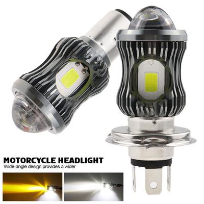 Motorcycle LED Headlight Projector Lens H4/BA20D/H6 LED COB Fog Lamp Bulb ATV Scooter Driving Spotlight Lamp