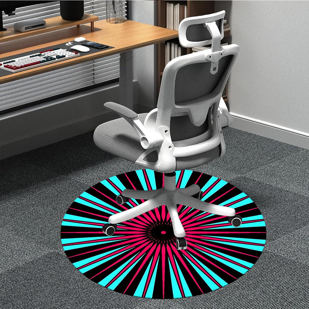 

1pc Abstract Design Carpet, Round Non Slip Durable Large Size Office Carpet, Suitable for Office 80cm