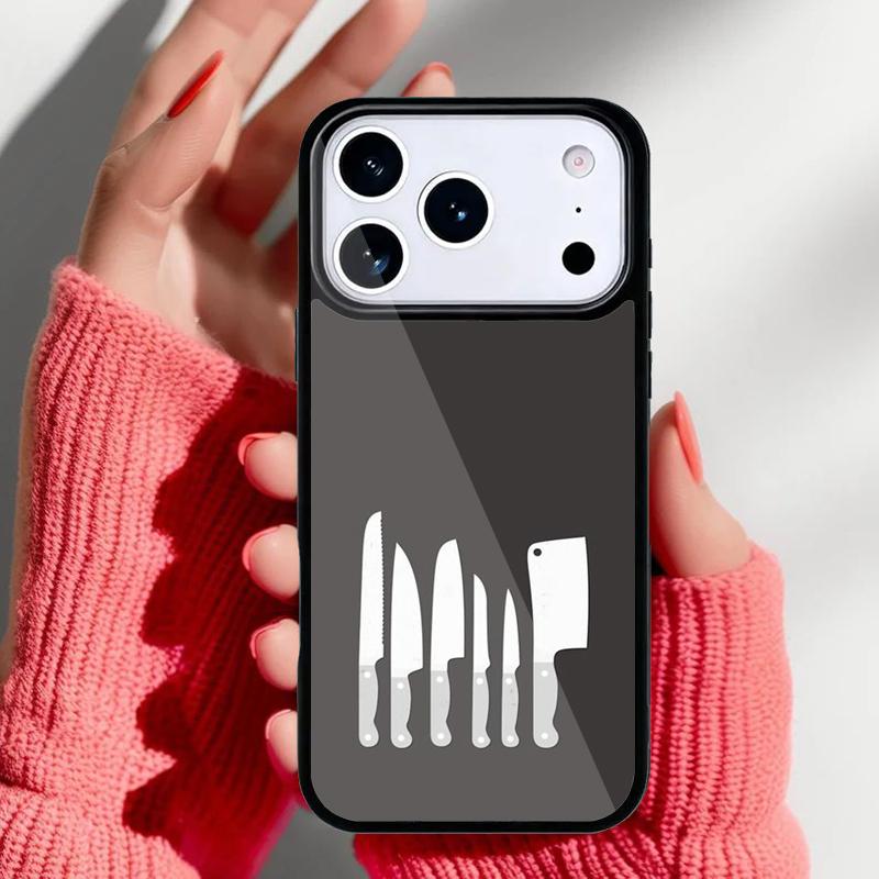 Cooking Chef Knives Soft Phone Case for iPhone 17 16 15 14 13 Pro Max Back Cover for 12 11 Pro Coque