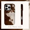 Coque de téléphone TERRA en fourrure marron pour iPhone 16 15 14 13 12 11 X XS XR XSMAX 7 8 Pro Max Plus Double couche Arrière