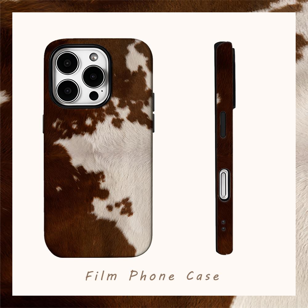 TERRA Brown Fur Phone Case for IPhone 16 15 14 13 12 11 X XS XR XSMAX 7 8 Pro Max Plus Double-layer Back Cover