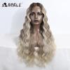 Noble Lace Front Wig Cosplay Wig Wavy 28 Inch Body Wavy Lace Part Wig For Women Brown Wig Synthetic Wig High Quality Lace Wig