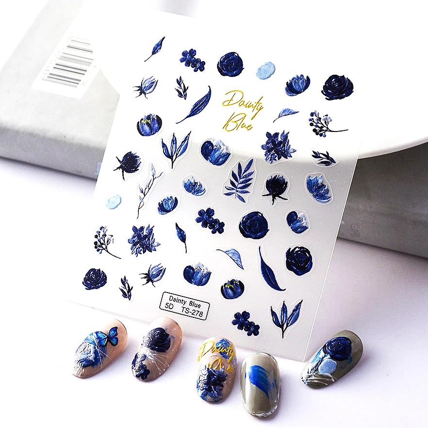 1 Piece 5D Chic Dragonfly Insect Butterfly Nail Sticker Retro Totem Nail Art Decoration Sticker Shape Nail Art Decal