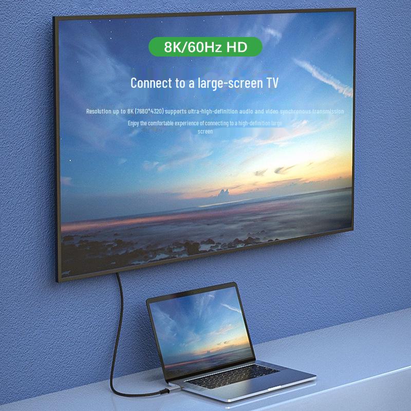 USB4 240W fast charging cable for high-speed data transfer and 8K screen projection with lightning connector compatibility.