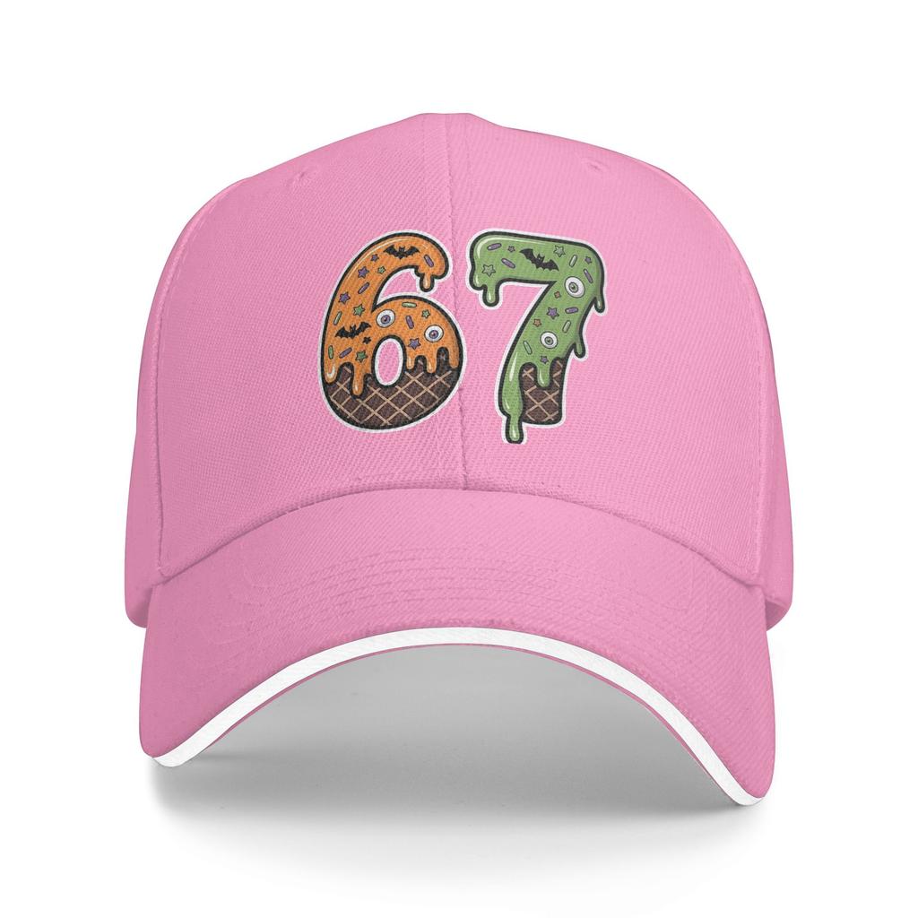 67 Sorvete Halloween 67 Meme Engraçado Seis Sete Geração Alfa 67 Sol Boné de Beisebol Primavera Boné Trucker Homens Tênis Skate Boné Snapback