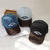 Fashion Korean Style Letter Embroidered Leopard Print Denim Baseball Cap Hip Hop Y2k Peaked Caps For Women Men Snapback Hats