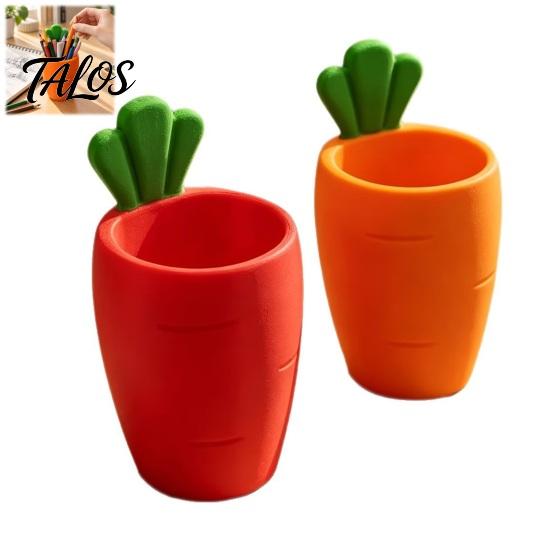 Office Supplies Desk Organizer 3D Printed Carrot Pen Holder, Cute Desktop for Pencils and Makeup Girls Brushes, Large Capacity Stationery Storage