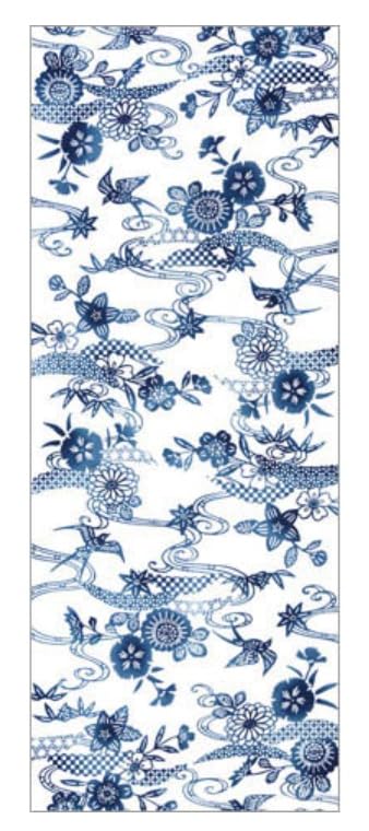 

Todaya Shoten Niwa-zome Tenugui Bingata Swallow (Cool) Y-066