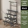 Stainless Steel Metal Flower Step Display Stands Balcony Flower Room Plant Rack Waterproof Multi-Layer Ladder Shelf