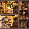 CRESYMME Miniature House Dollhouse Book Nook Kit, Wooden DIY 3D Hobby Handmade (Mirror Spellbook)
