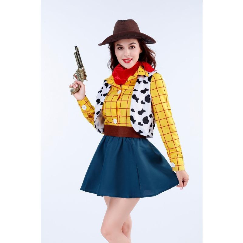 

Хэллоуин Костюм Вуди для пары Западный ковбой Мужской и женский сценический костюм История игрушек XL