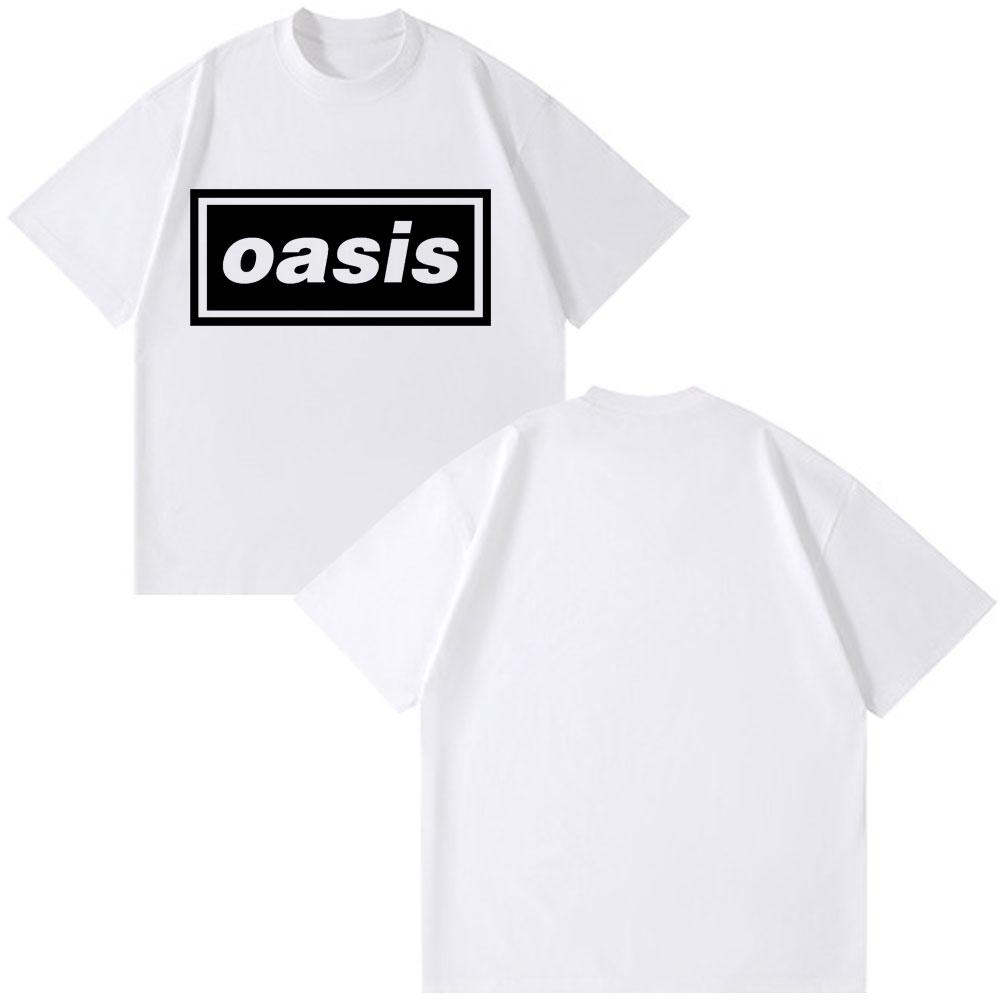 Rock Band O-Oasis Logo Print Vintage Men Women Clothes for Teens  Fashion Clothing Oversized Cotton Oversized Style T-shirts