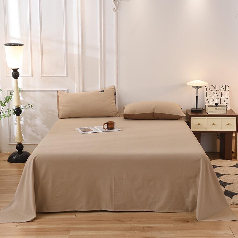 Class A 100% Xinjiang Cotton Brushed Pure Cotton Bed Sheet for Double XL Beds, All-Season, Household.