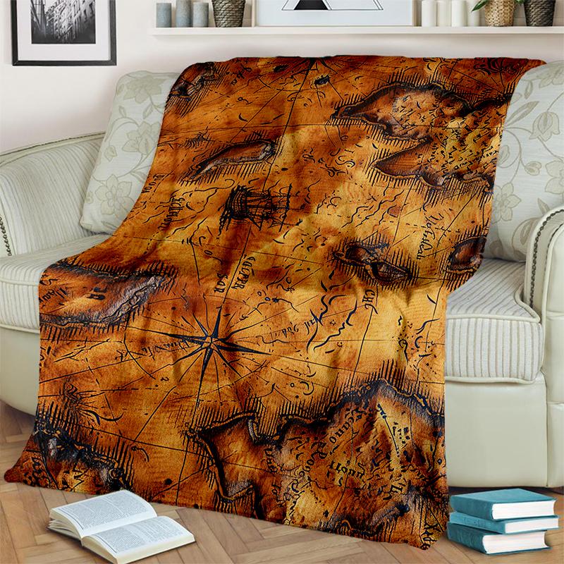 29 Style New Retro Marine Nautical Chart Compass Map Blanket,Soft Throw Blanket for Home Bedroom Bed Sofa Travel Office Cover