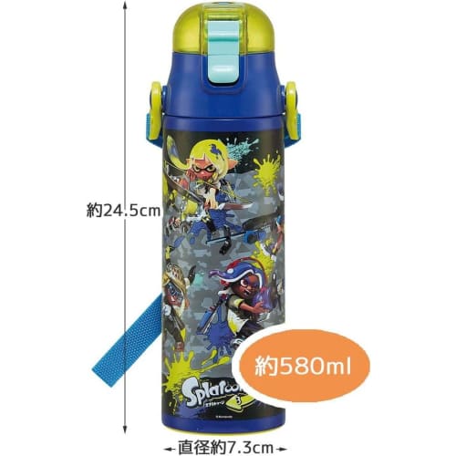 Skater Children's Stainless Steel Water Bottle Direct Drinking 580ml Splatoon 3 Child-friendly Lightweight Type Boys Cool Water Bottle Sports Bottle C