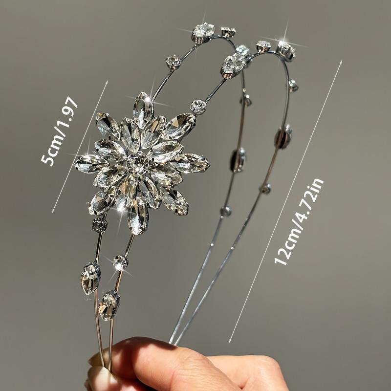 1Pcs Exquisite Water Diamond Snowflake Hair Hoop Bridal Banquet Headwear Daily Date Styling Light Luxury Hair Accessories