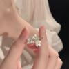 Forest Style Flower Opening Rings Elegant Women Jewelry Temperament Minimalist Rings  Engagement