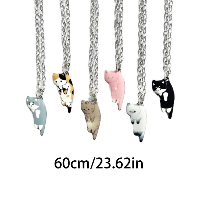 Chic Cat Pendant Clavicle Chain Ornament Vintage Necklace for Daily Wear Parties
