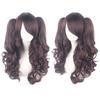 80cm Long Curly Cosplay Wig with 2 Ponytails Women Layered Wigs Pink Blue Gold Curly Wigs  Carnival
