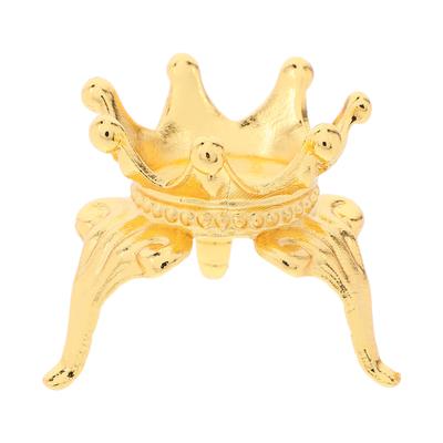 Crystal Ball Base Alloy Mini Crown Display Stand Elegant Sturdy Holder for Crystal Sphere Quartz Ball Ornament Egg Globe Table