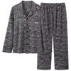 Men's Cotton Pajama Set - Long Sleeve & Pants, Spring To Winter, Casual Outdoor Wear, Plus Size Available