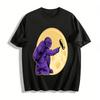 Astronaut malt Mond Spaß Druck Unisex Freizeit Kurzarm T-Shirt Reines Baumwoll-T-Shirt