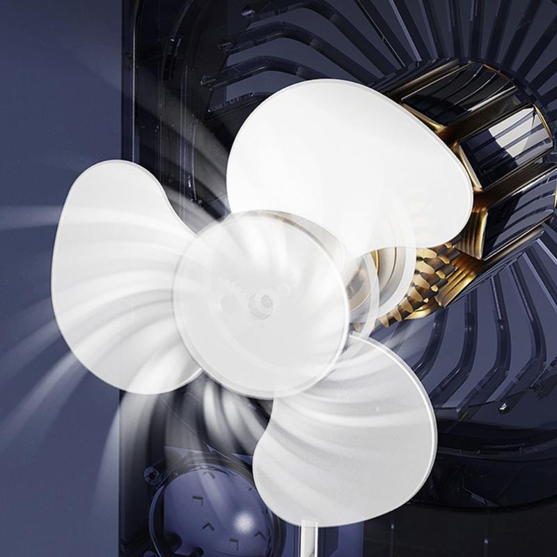 Rechargeable Air Conditioning Portable Desktop Cooling Fan with 3 Speed Suitable for Office and Bedroom Dormitory