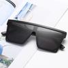 2pcs New Oversized Square Sunglasses Women Vintage Flattop One Piece Sun Glasses Fashion Gradient Shades For Female