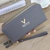 Fashion Double Zipper Long Wallet Large Capacity PU Leather Card Holder Multifunctional Purse Women