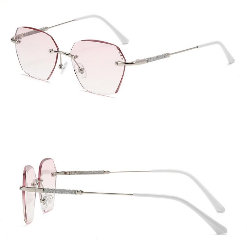 

Роскошный Дизайн Женские Квадратные Очки для Дальнего Зрения Новый Тренд Алмазная Гранильная Оправа Без Оправы Очки для Чтения Анти-Синий Свет Диоптрии Пресбиопия 4.0