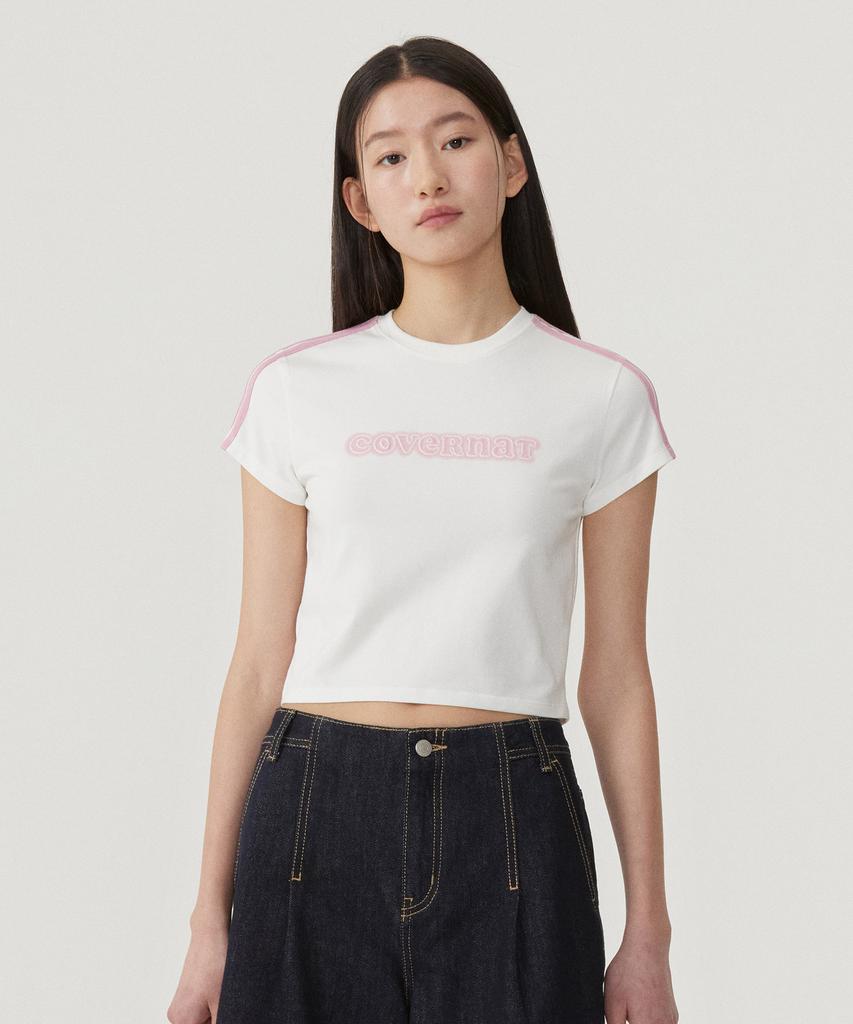 COVERNAT WOMAN Baby Fit Cooper Logo T-Shirt White