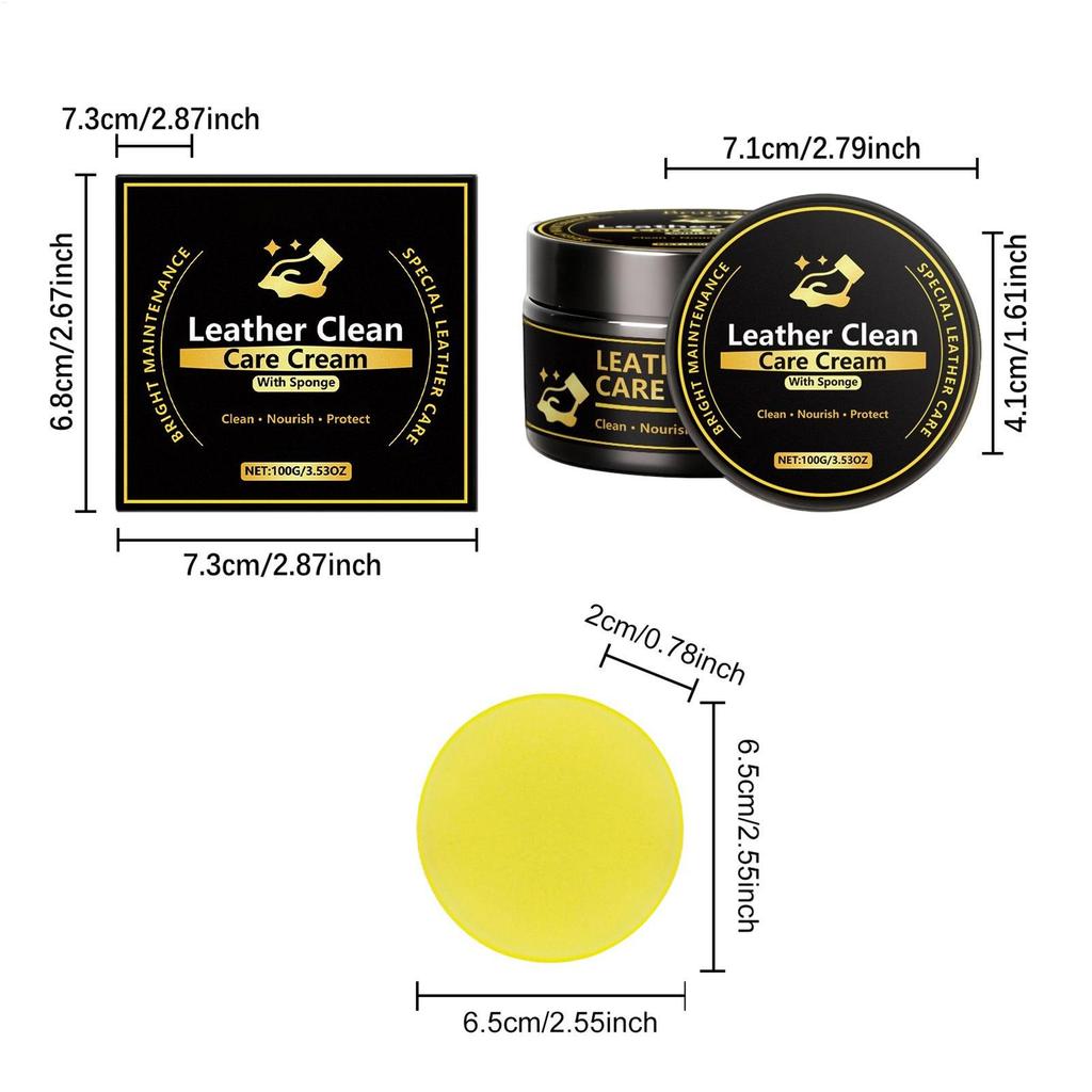 Leather Conditioner 100g Protection Cleaning Stain Remover Restoration Balm Leather Cream for Sofa Car Seat Bag Vehicle Care