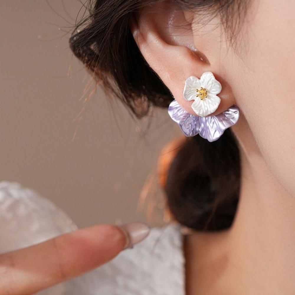Hook Piercing Vintage Earrings Ear Decor Temperament Earrings Flower Stud Earrings  Girls Gift