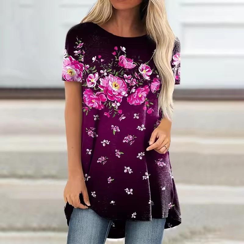 Maglietta estiva con stampa 3D a farfalla floreale, streetwear, moda donna, casual, magliette Y2K, top, t-shirt, abbigliamento oversize femminile