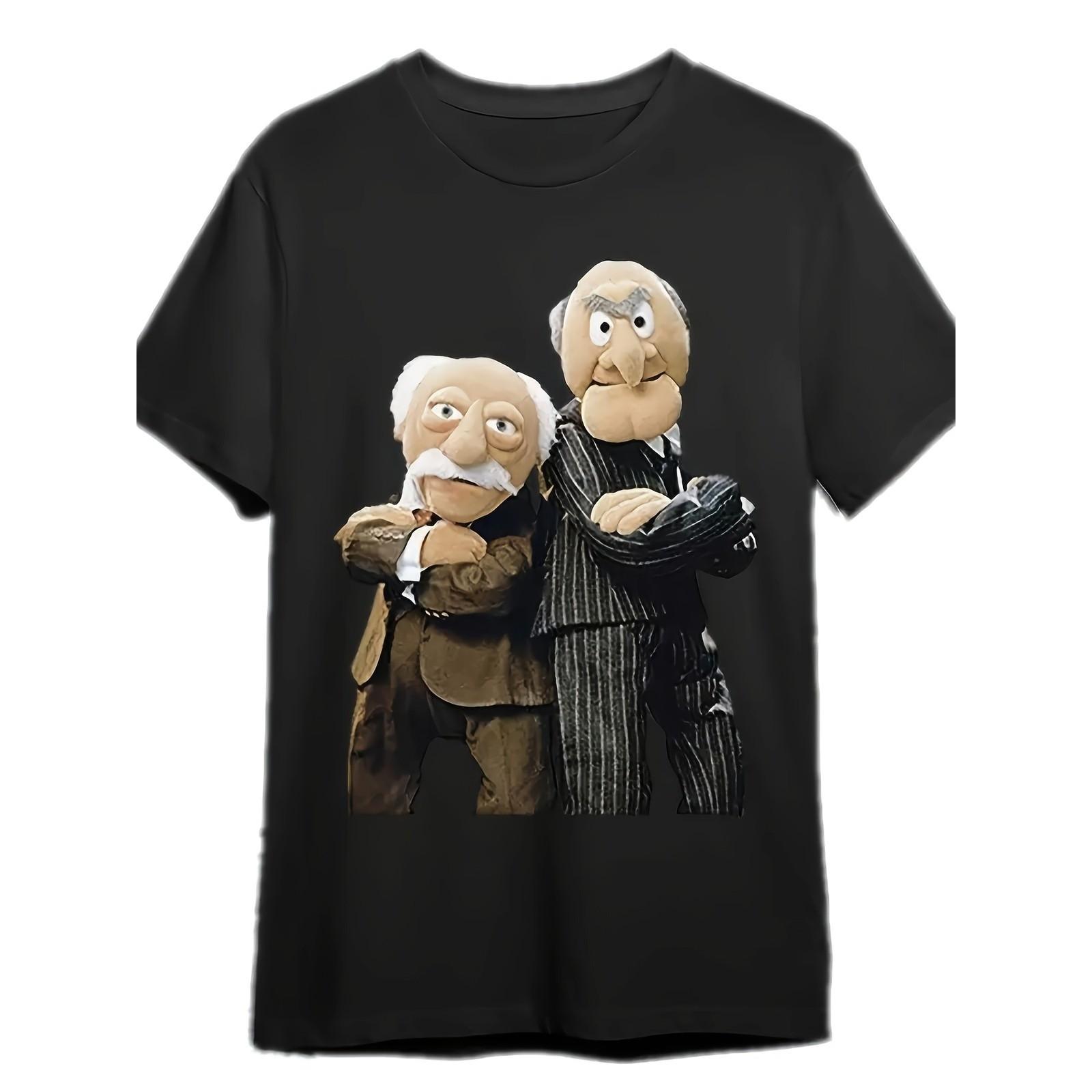 Men s Statler and Waldorf Black T-Shirt from  The Muppet Show  Fun Short-Sleeve XXXXL