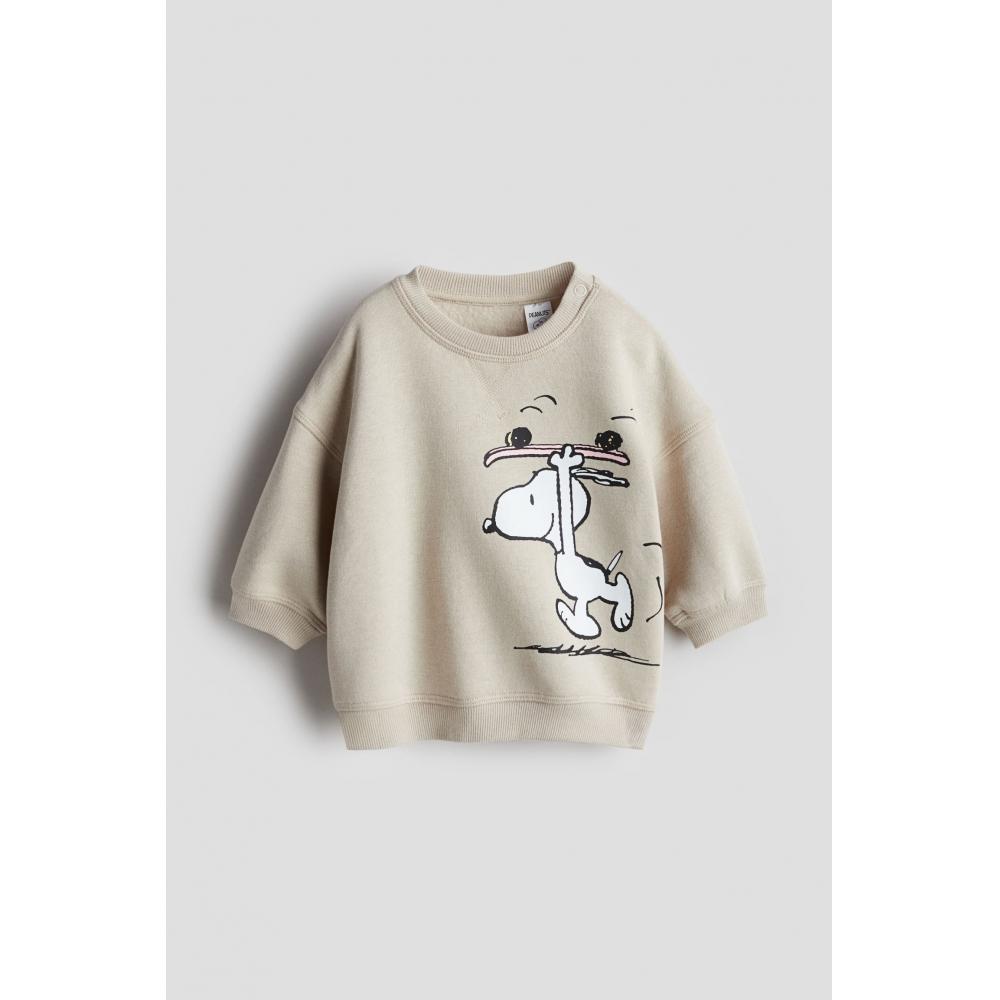 

Свитшот HM с круглым вырезом бежевый Snoopy