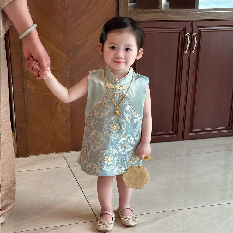 FADOBABY Girls' Chinese Style Summer Qipao Dress
