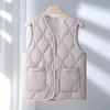 Spring, Autumn and Winter Down Cotton Vest Women's Light and Warm Vest Vest Loose Short Cotton Jacket Liner Elderly Man